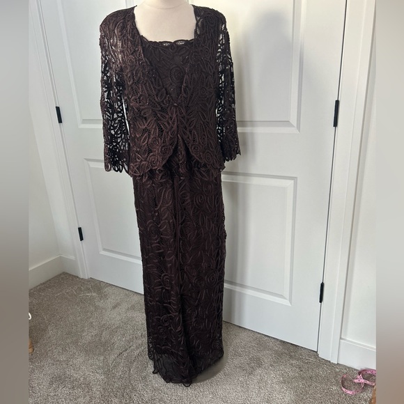 $900 SOULMATES size XL 100% Silk Soutache Beaded Formal Dress Gown skirt jacket - Picture 12 of 12